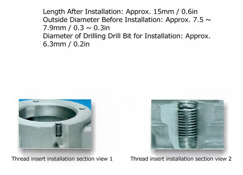 Reparacion Rosca Inserto Resistencia Repuesto M6 1 2.5d