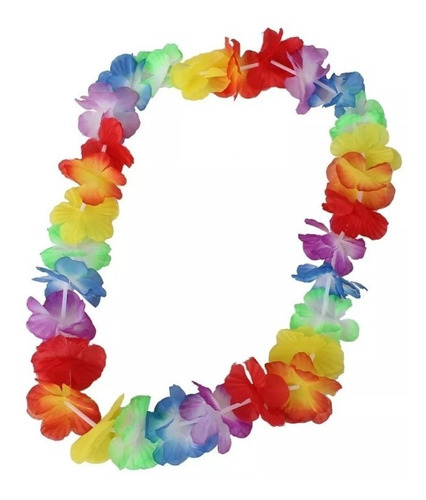 150 Collar Hawaiano Flores Tela Fiesta Batucada Boda Promo
