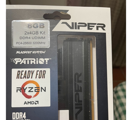 Memoria Ram Ddr4 8gb (2x4) Patriot Viper Blackout