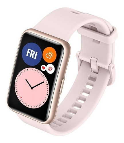 Imagen 5 de 7 de Huawei Watch Fit Active 1.64" caja de fibra polimérica rose gold, malla sakura pink de silicona TIA-B09