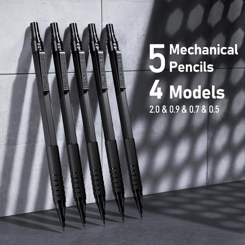 Juego De Lápices Mecánicos De Metal 0.5 Y 0.7 Mm