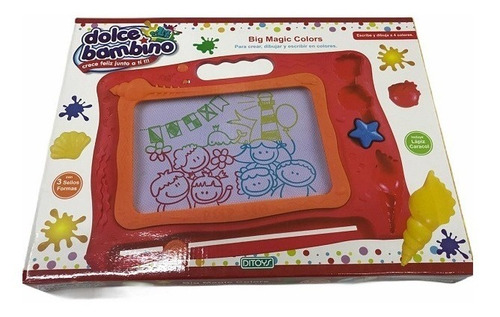 Pizarra Mágica Magnética Dolce Bambino 41x31cm 3 Sellos
