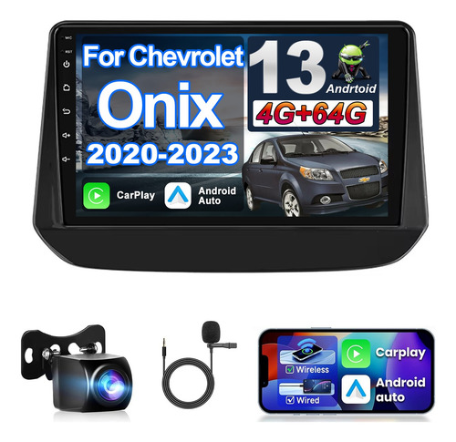 Autoestéreo Pantalla Táctil 4+64gb Chevrolet Onix 2020-2023 Negro