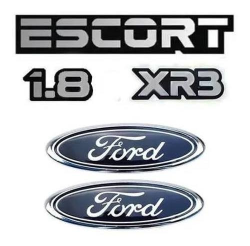 Juego Emblemas Insignias Ford Escort Xr3 1.8 + Óvalos 88/92