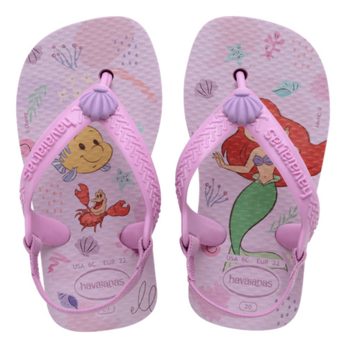 Chinelo Havaianas Baby Princesas Pequena Sereia Infantil 