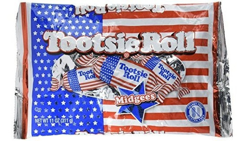 Tootsie Usa Flag Roll Midgees: Bolsa De 40 Piezas