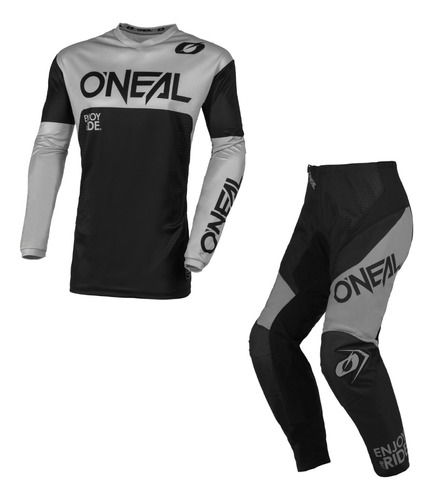 Traje Oneal Racewear Motocross Enduro Negro/gris