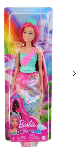 Barbie Dreamtopia Princesa Vestido Con Flores Pelo Rosa