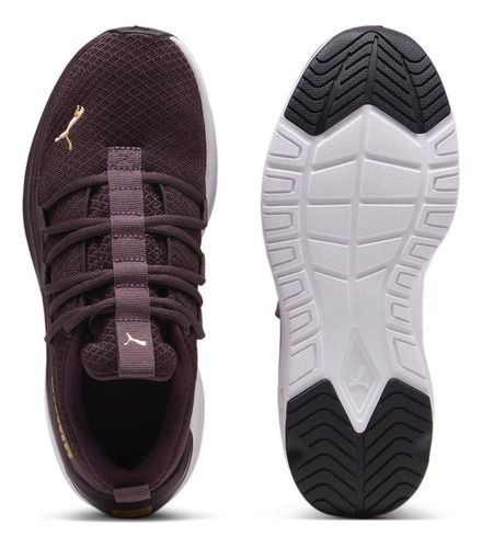 Tenis Puma Softride One4all Wn's Midnight Plum Gold Mujer
