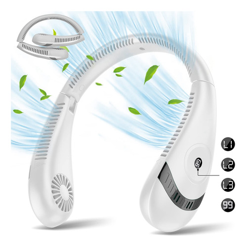 Ventilador De Cuello Portátil, Pantalla Led Plegable, Ventil