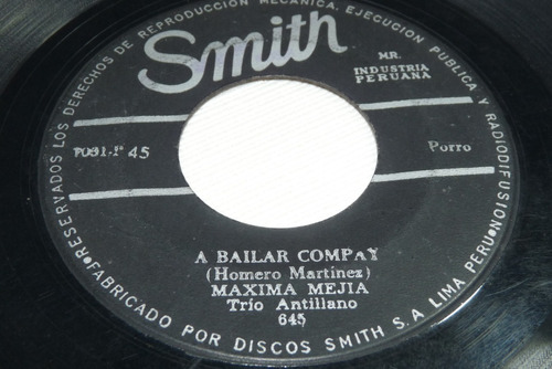 Jch- Maxima Mejia A Bailar Compay Guaracha 45 Rpm