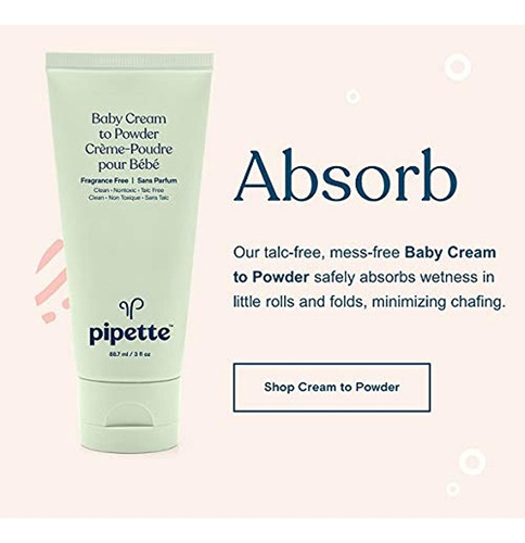 Pipette Baby Cream To Powder, Keep Baby's Skin Happy, Talc-f