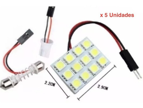 Placa Techo 12 Leds Para Auto 24v (interior) (5 Unid) 