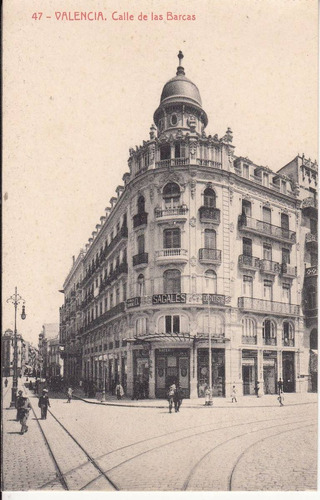 Antigua Postal España Valencia Calle De Las Barcas Vintage