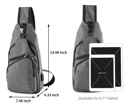 Seoky Rop Hombres Mujeres Sling Mochila Antirrobo Bandolera