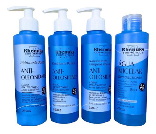 Kit Skin Care Controle Da Oleosidade Facial Rosto Rhenuks