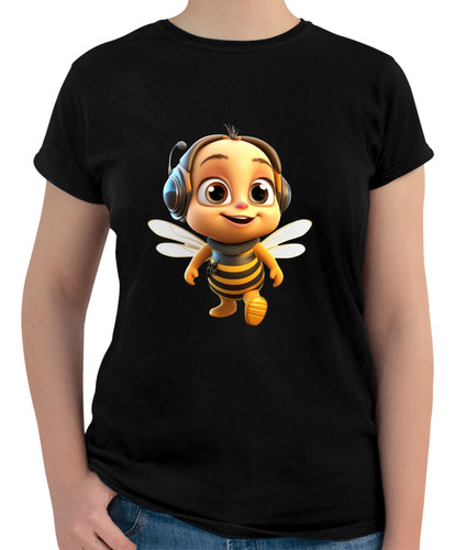 Playera De Mujer Estampada Tierna Abeja Bee Bebe