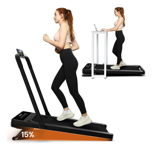 Cinta De Correr Con 15% De Inclinación, Plegable 2 En 1