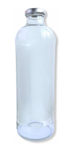 Botella Vidrio De 1 Litro  Pack De 12 Unidades Con Tapa