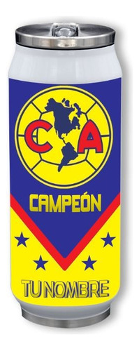 Termo Lata Futbol Soccer America Campeon Personalizable