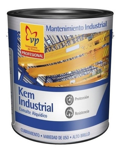 Pintura Kem Industrial Esmalte Gris Claro Ral-7035 Vp Galón