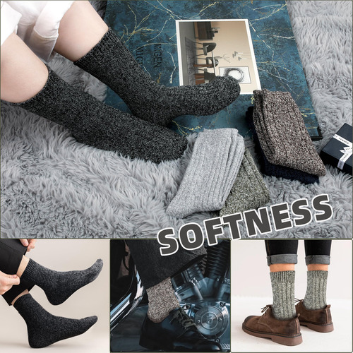Calcetines De Lana For Mujer 5 Pares Calcetines Cálidos De