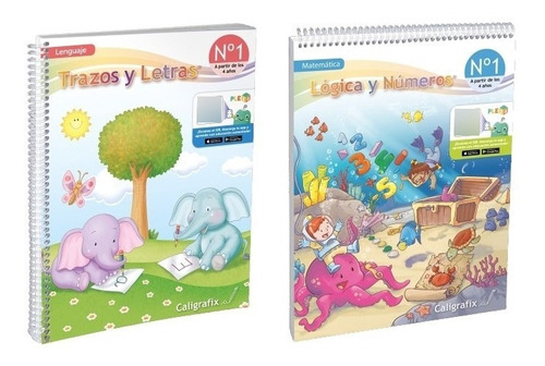 Pack Trazos Y Letras 1 + Lógica Y Números 1 (pre-kinder) Cx