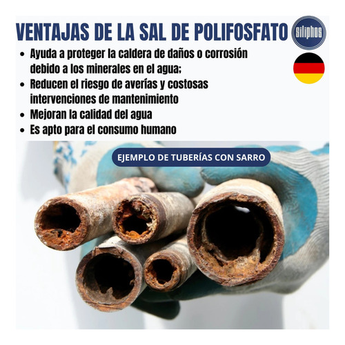 Sal En Bolas Polifosfato 2kg Tratamiento Antisarro Tanques