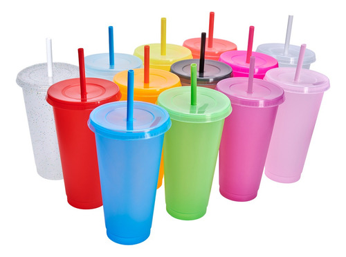 Vaso Fiesta Con Popote Y Tapa