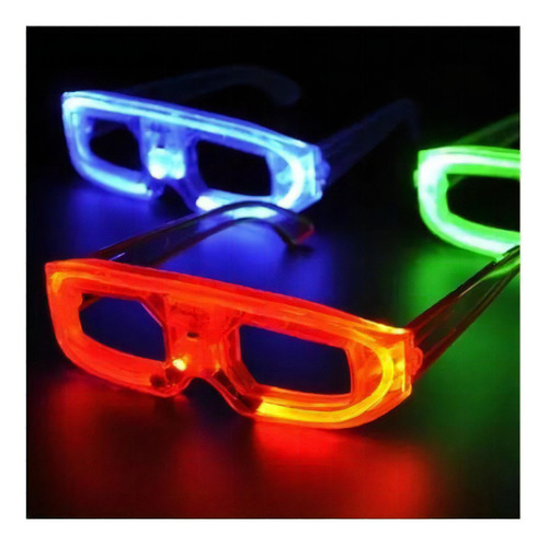 Gafas LED con destellos surtidos de colores, neón, Rave, kit C/5 unidades