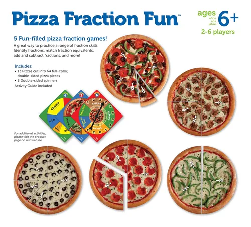Learning Resources Pizza Fraction Fun Game, 13 Fracciones De