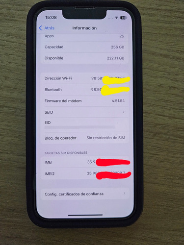 Apple Iphone 13 Mini (256 Gb) Azul Medianoche Dual Sim Azul Medianoche (Usado)