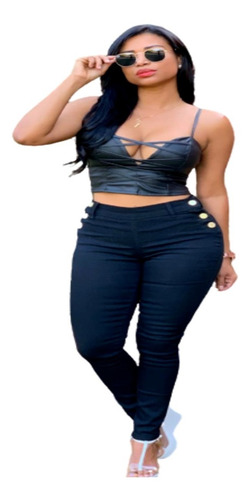 Imagem 7 de 9 de Kit 3 Calças Jeans Feminina Cintura Alta Com Lycra Elastano