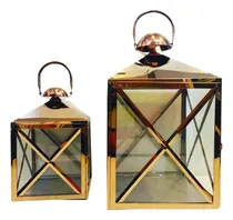Comprar Set X2 Fanales Farol 48 + 33cm Porta Vela Jardin Deco Zn