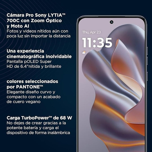 Celular Motorola Moto Edge 50 Neo 5g 256gb 8gb Ram Dual Sim Certificación Militar Ip68 Nfc Con Cargador Y Funda Color Gris