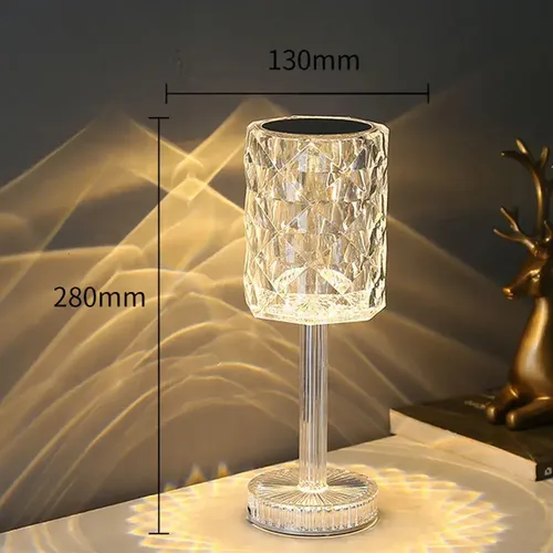 Lámpara De Mesa De Cristal Rosa De Lujo Para Sala | Cuotas sin interés