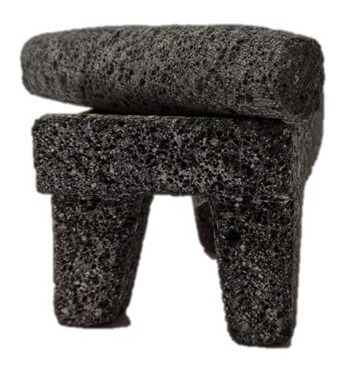 Metate Volcánico De 6 Cm * 8 Cm Con Metlapil.