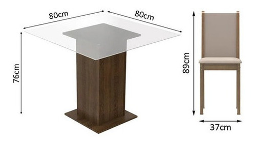 Juego De Comedor 4 Sillas/mesa Living De Vidrio Tapizado Rus
