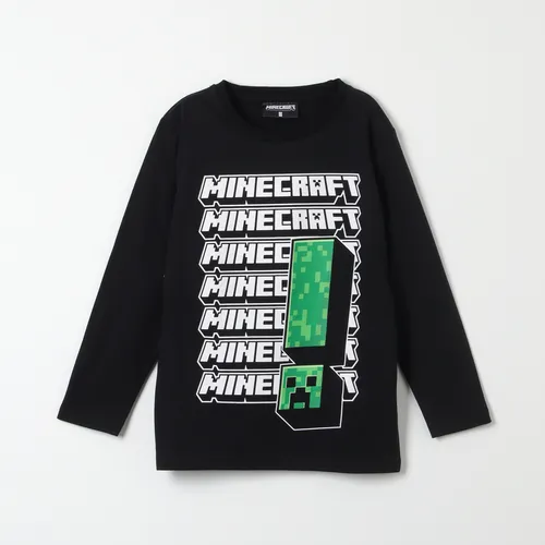 Polera Manga Larga Niño Multi Logo Negro Minecraft