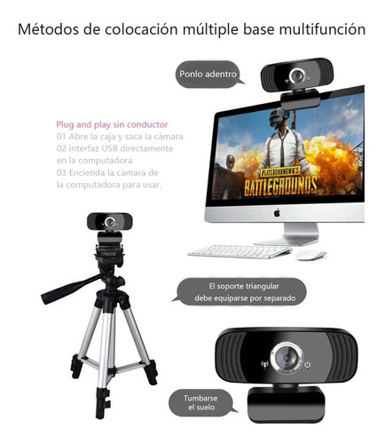 Imagen 9 de 10 de Cámara Web Usb Hd De 1080p Con Micrófono Para Computadora