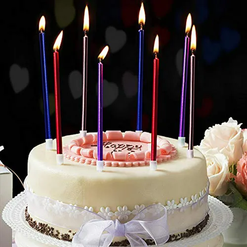 Xnova - Velas Largas Y Finas Para Pastel De Cumpleaños, Colo