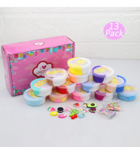 Mantequilla Slime Kit Ghfeoohn Unicorn De Doble Color, Paque
