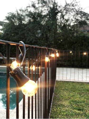 Imagen 2 de 8 de 12 Metros De Guirnalda De Luces P/exterior Con Focos Vintage