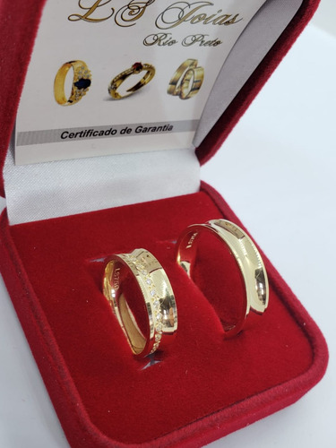 Par Alianças Côncava Com 5.50mm Em Ouro 18k Anatômica