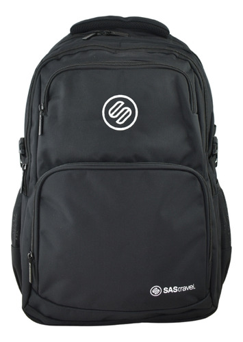 Mochila Sas Travel De Viaje Portanotebook Reforzada Multiuso Color Negro