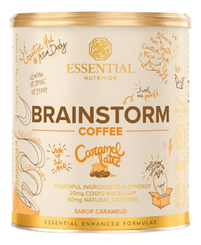 Brainstorm Coffee Caramel Latte - 274g - Essential Nutrition Sabor Caramelo