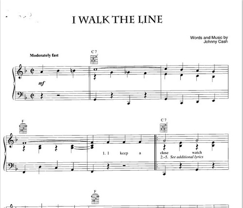 Johnny Cash 5of The Best * Partitura Piano Acordes Guitarra