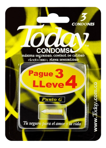 Condones Today Punto G Pague 3 Lleve 4 Unidades