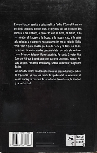 La Sociedad De Los Miedos - Libro De Pancho O'donnell (Usado)