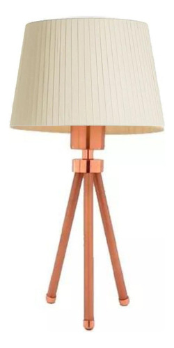 Lampara Mesa Veladores Modernos Dormitorio Tripode Cobre Lmp Pantalla Blanco